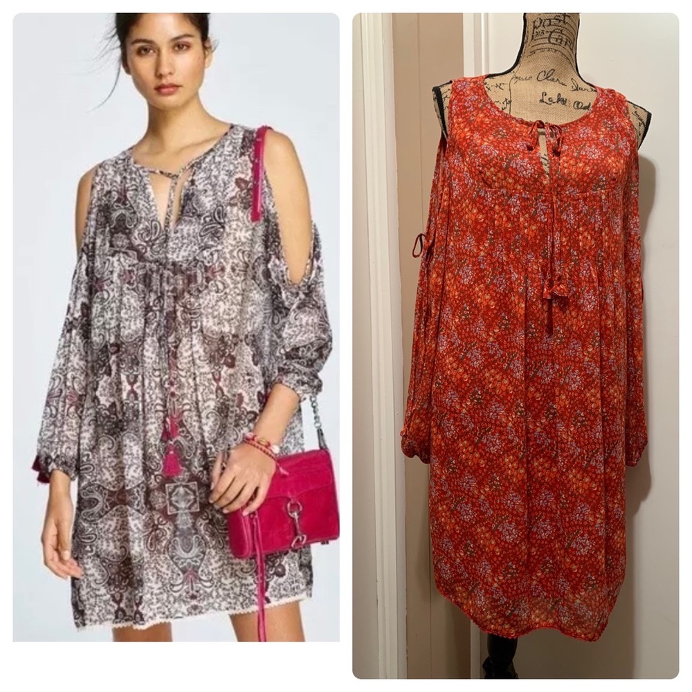 Rebecca Minkoff Cappy Dress Orange Boho Festival M